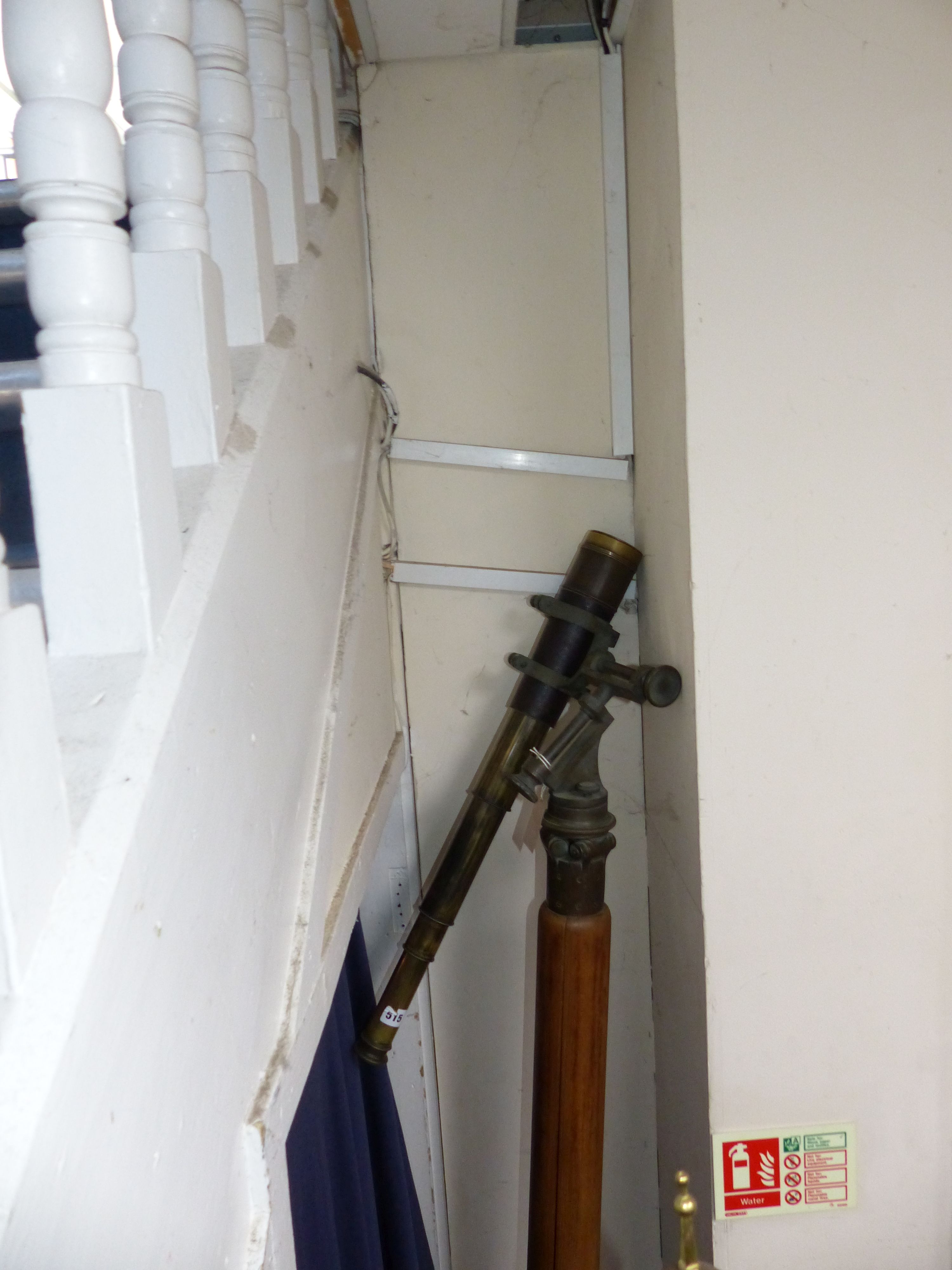 An early 20th century four drawer telescope, by J Steward, Cornhill, the astronomy tripod stand 196cm, probably associated